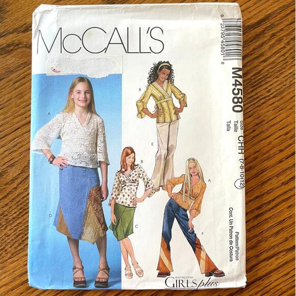 Vintage Y2K McCalls 4580 Sewing Pattern Womens Sz XXS-XS Top Skirt Pant COMPLETE - Picture 1 of 2